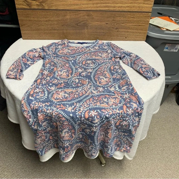 Apt 9 blue paisley dress size small A line pattern with pockets - Picture 7 of 7